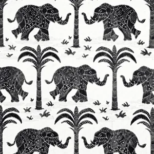 Thibaut Elephant Velvet in Black (W716202)