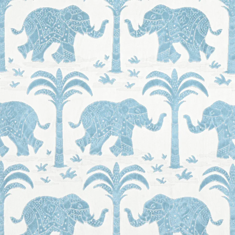 Thibaut Elephant Velvet in French Blue (W716204)
