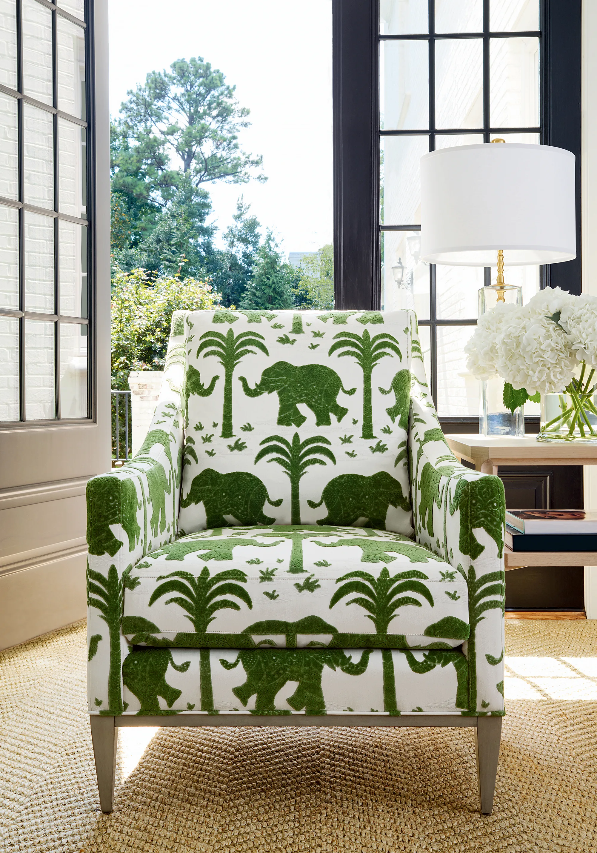 Thibaut Elephant Velvet in Green (W716201)