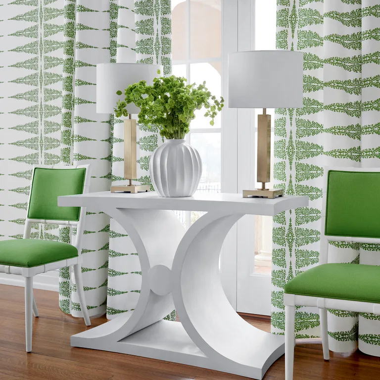 Anna French Ellery Stripe in Kelly on White (AF24546)