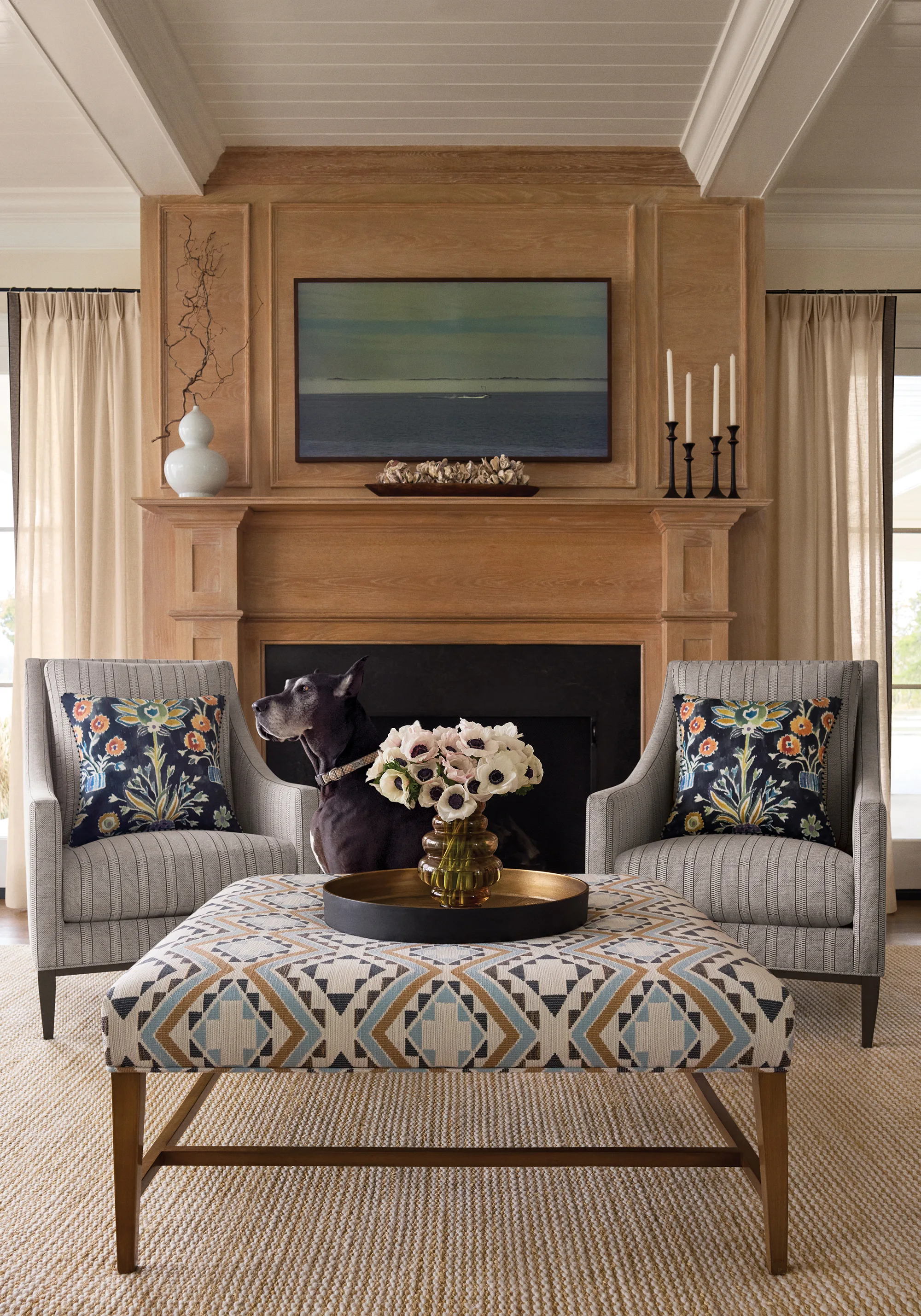 Thibaut Emmons Stripe in Charcoal (W711121)