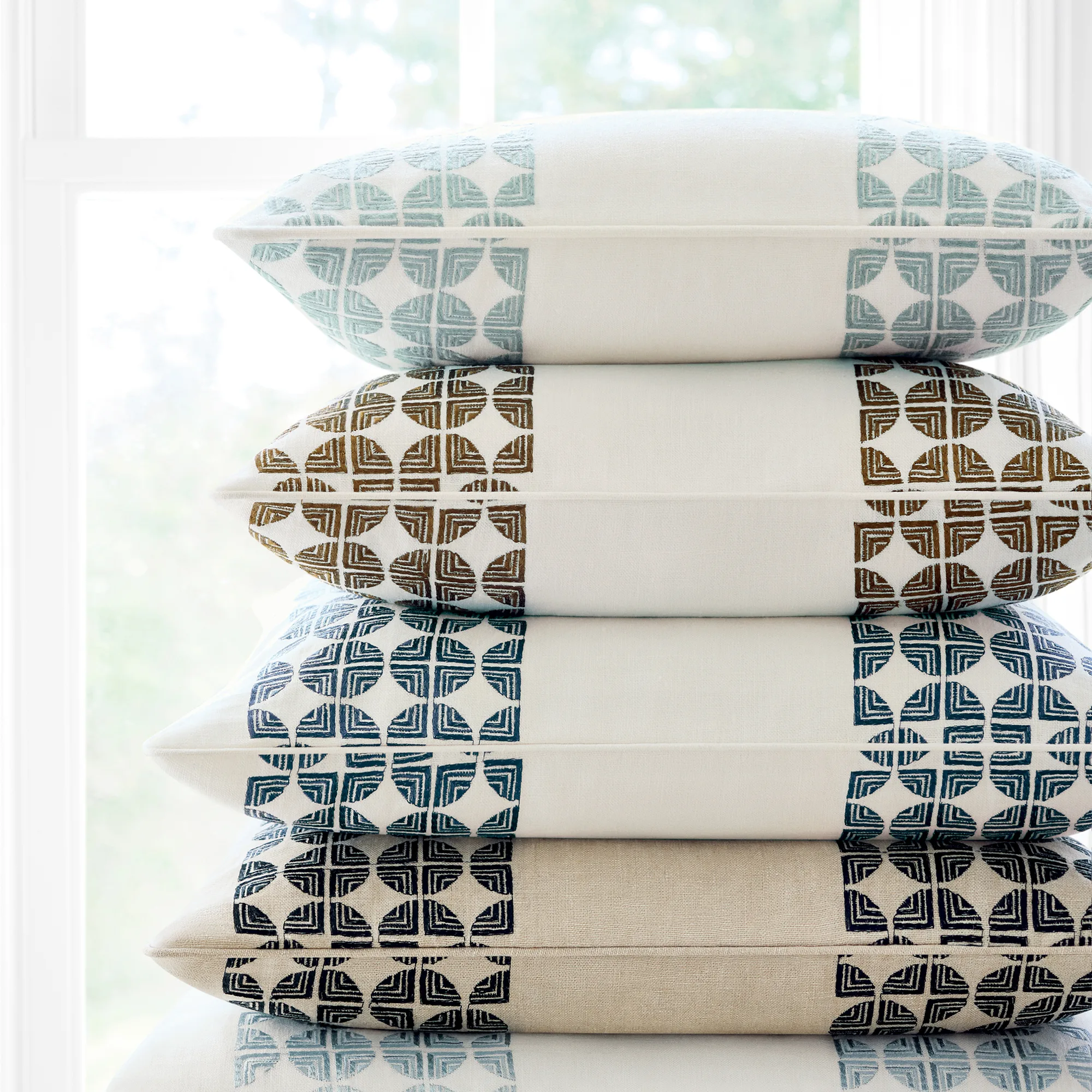Anna French Fairmont Stripe Embroidery in Bronze (AW23127)