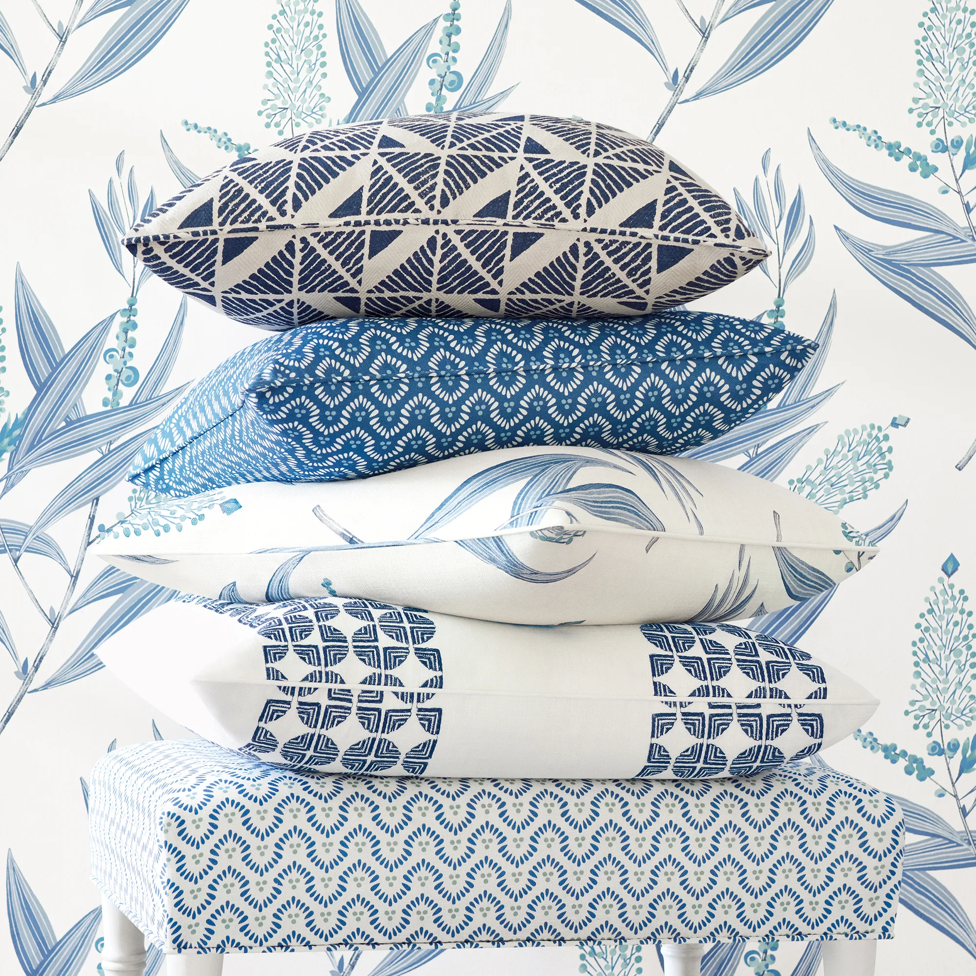 Anna French Fairmont Stripe Embroidery in Navy (AW23130)