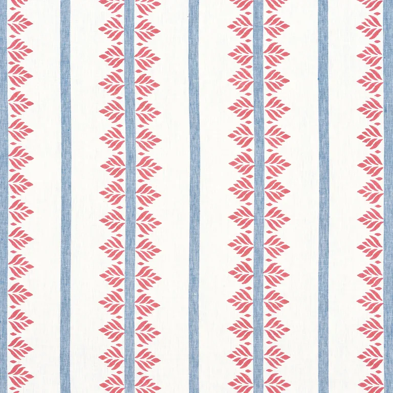 Anna French Fern Stripe in Red and Blue (AF15105)