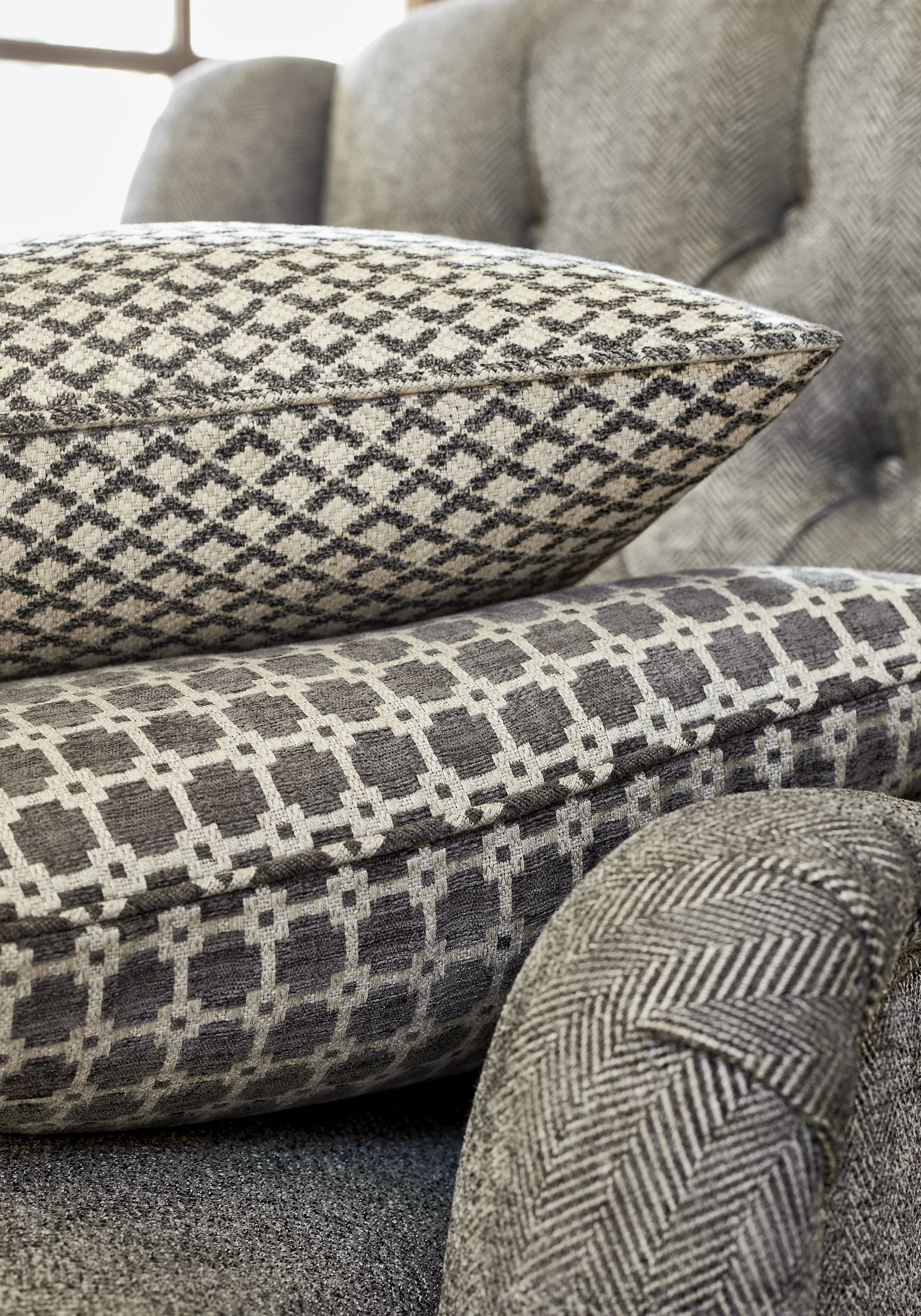 Thibaut Hadrian Herringbone in Charcoal (W80713)