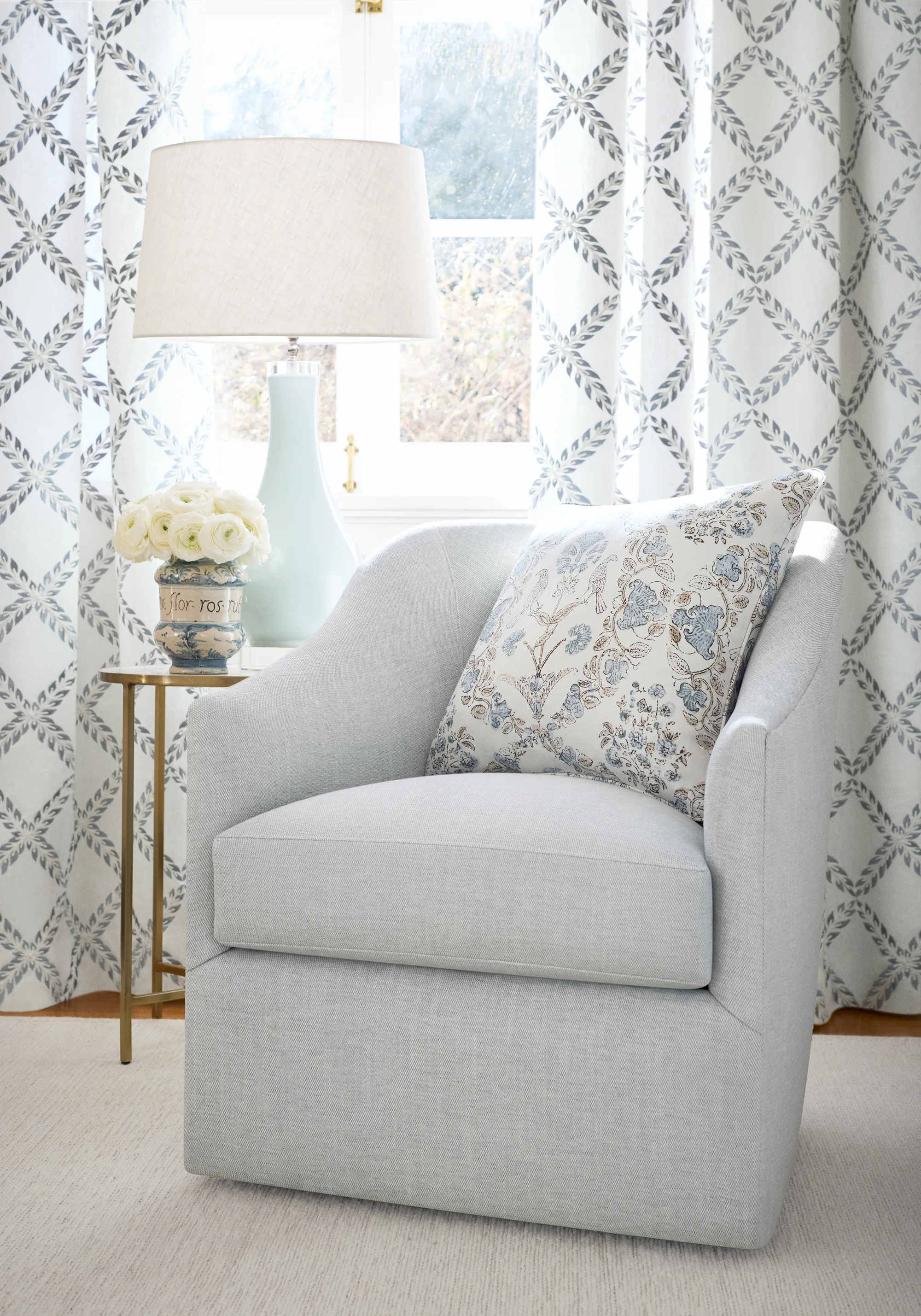 Anna French Halifax Embroidery in Blue and White (AW10744)