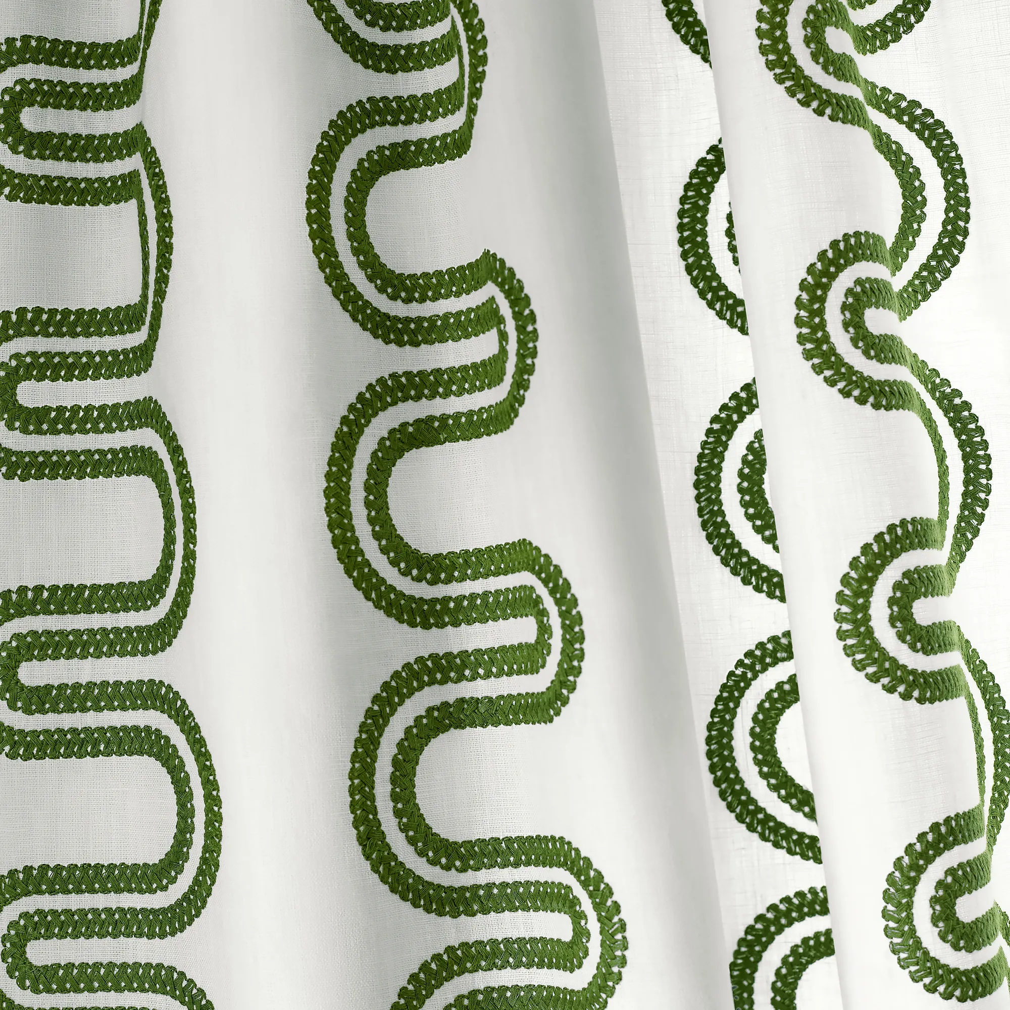 Anna French Herriot Way Embroidery in Green on White (AF9635)