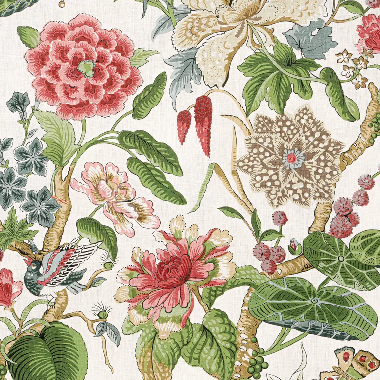 Thibaut Hill Garden in Coral and Green (F913658)