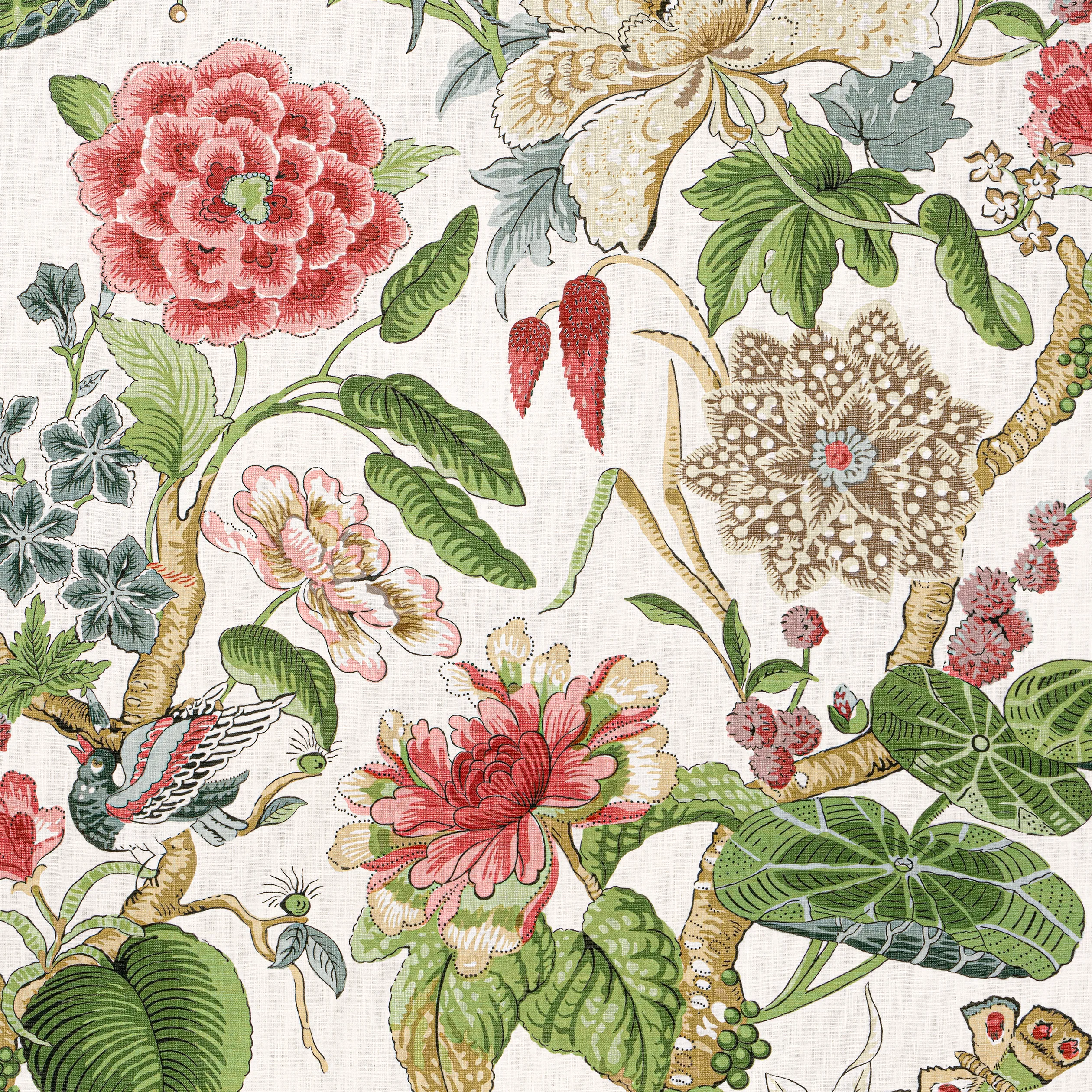 F913658 | Hill Garden – Coral and Green