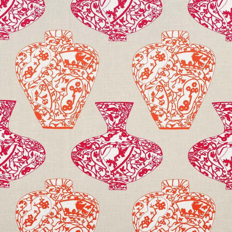 Thibaut Imari Vase in Orange and Pink (F913123)