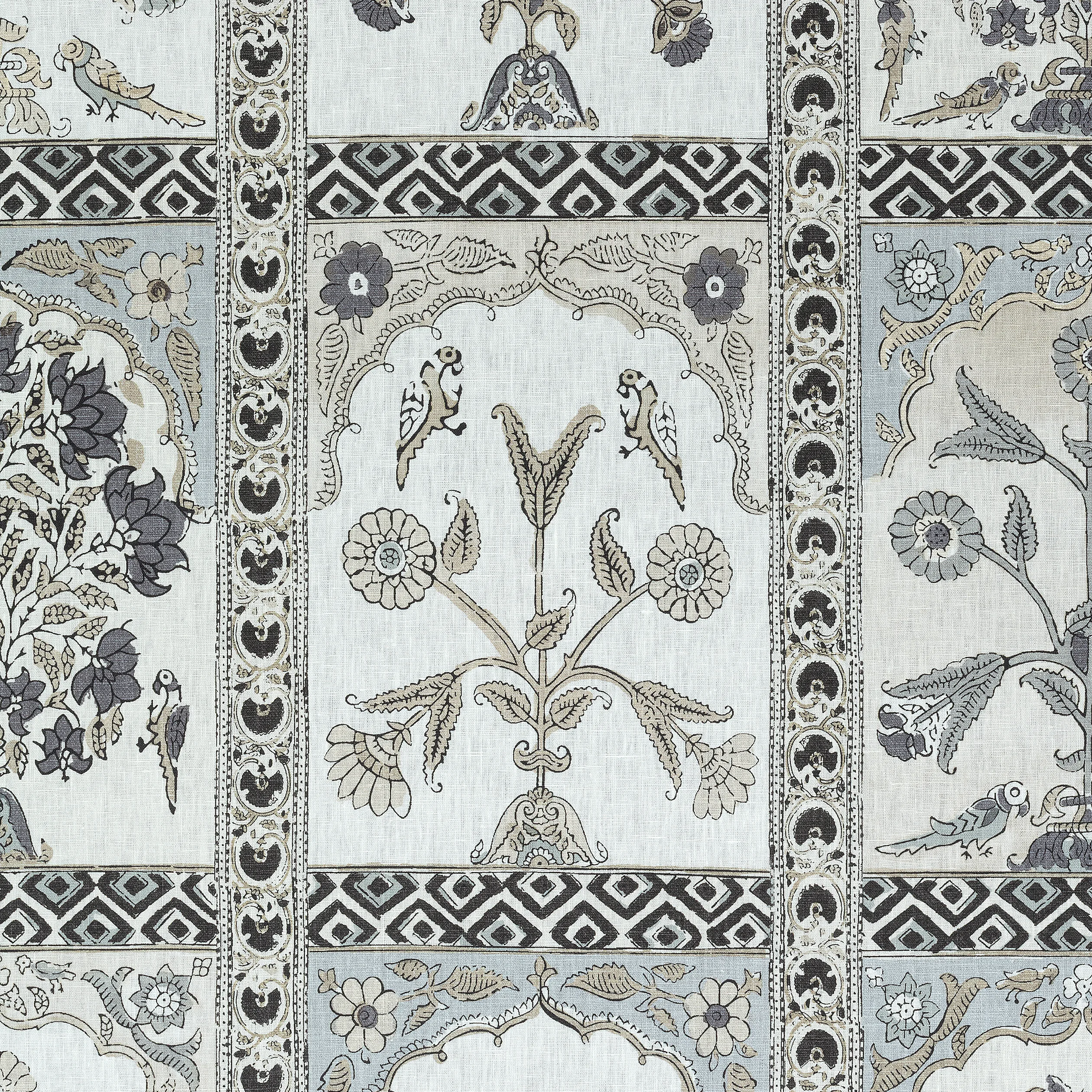 Thibaut Indian Panel in Black and White (F910630)