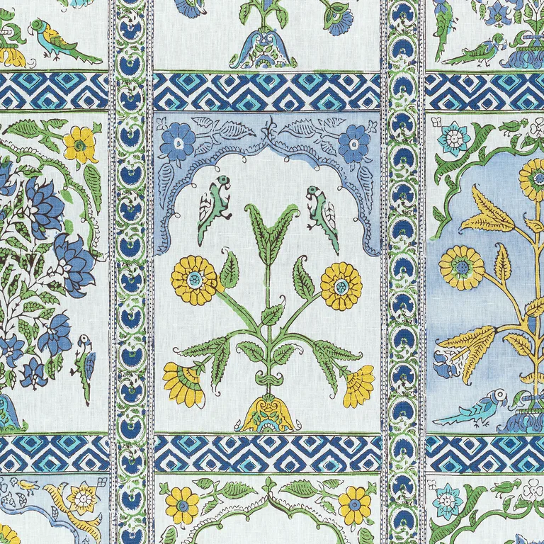 Thibaut Indian Panel in Blue and Yellow (F910628)