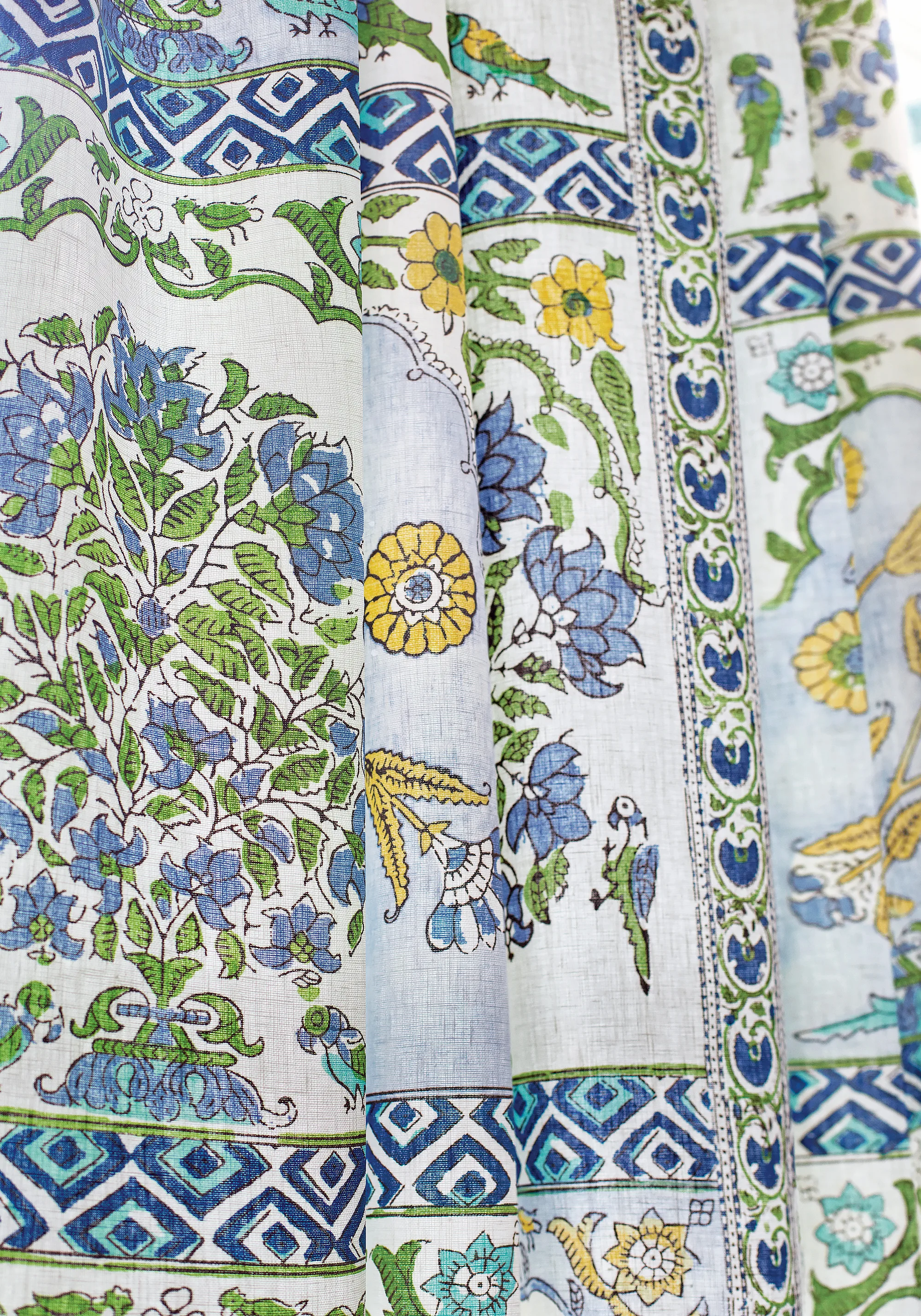 Thibaut Indian Panel in Blue and Yellow (F910628)