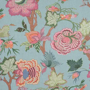 Thibaut Indienne Jacobean in Raspberry and Teal (F936415)