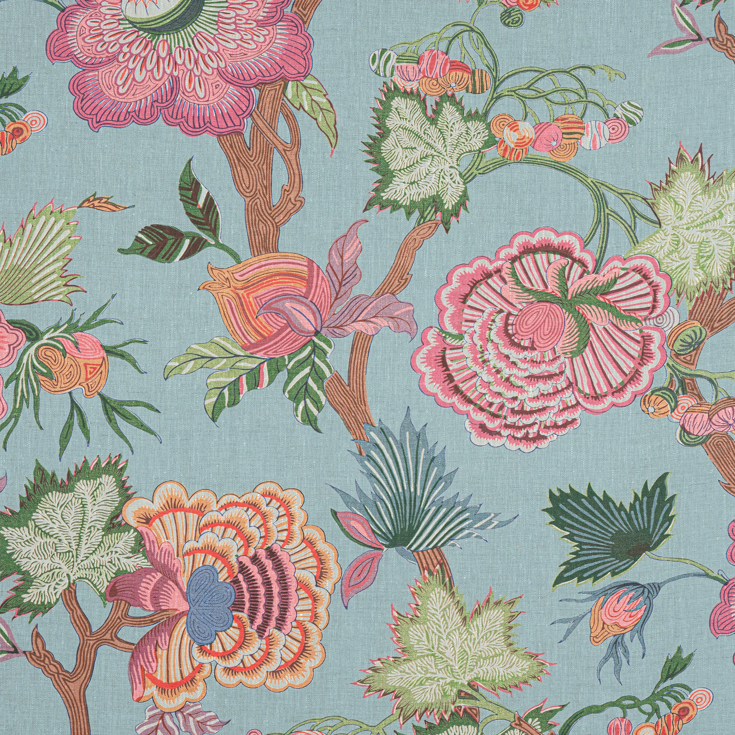 F936415 | Indienne Jacobean – Raspberry and Teal