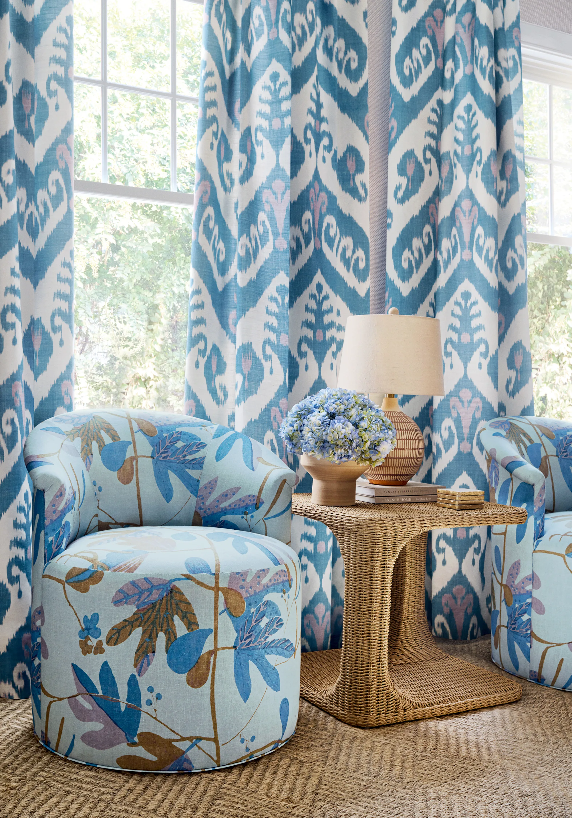 Thibaut Indies Ikat in Lavender and French Blue (F916249)