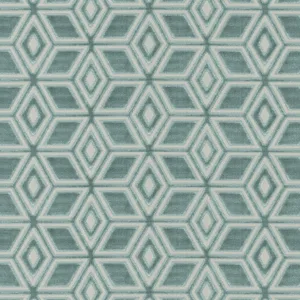 Anna French Jardin Maze Velvet in Aqua (AW72983)