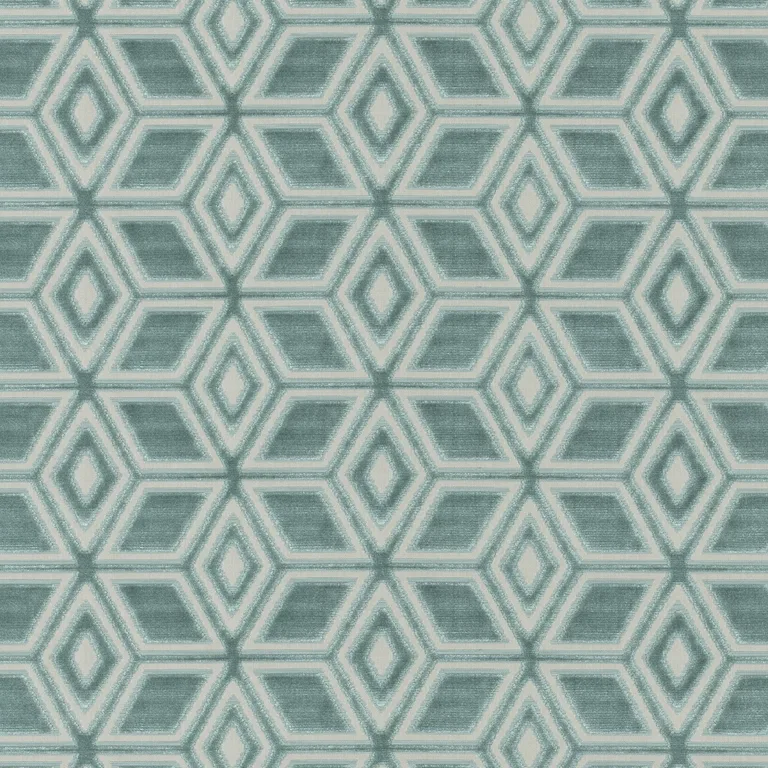 Anna French Jardin Maze Velvet in Aqua (AW72983)