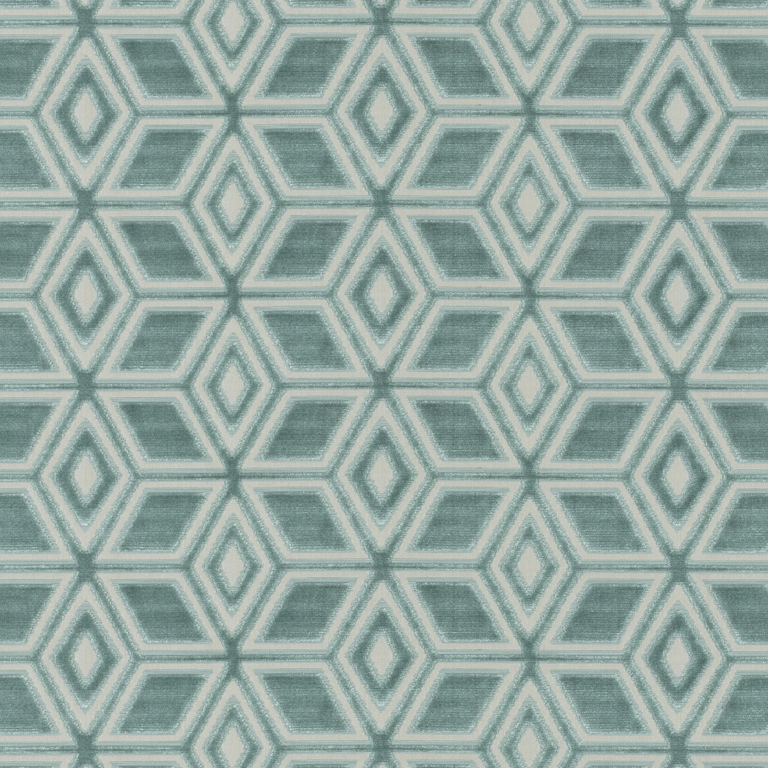 Anna French Jardin Maze Velvet in Aqua (AW72983)