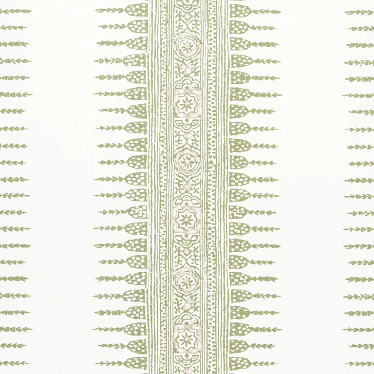 Anna French Javanese Stripe in Green and White (AF15136)