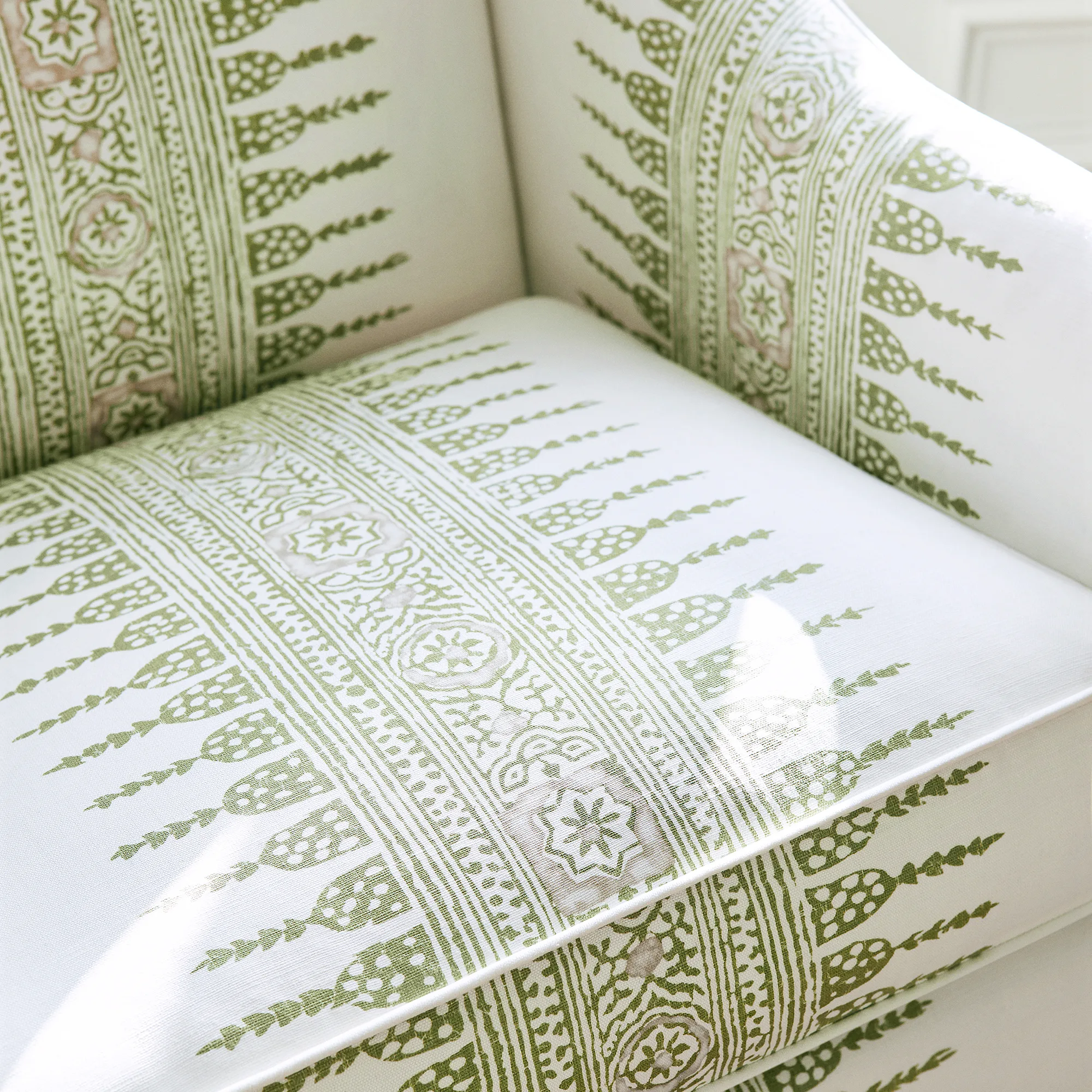 Anna French Javanese Stripe in Green and White (AF15136)