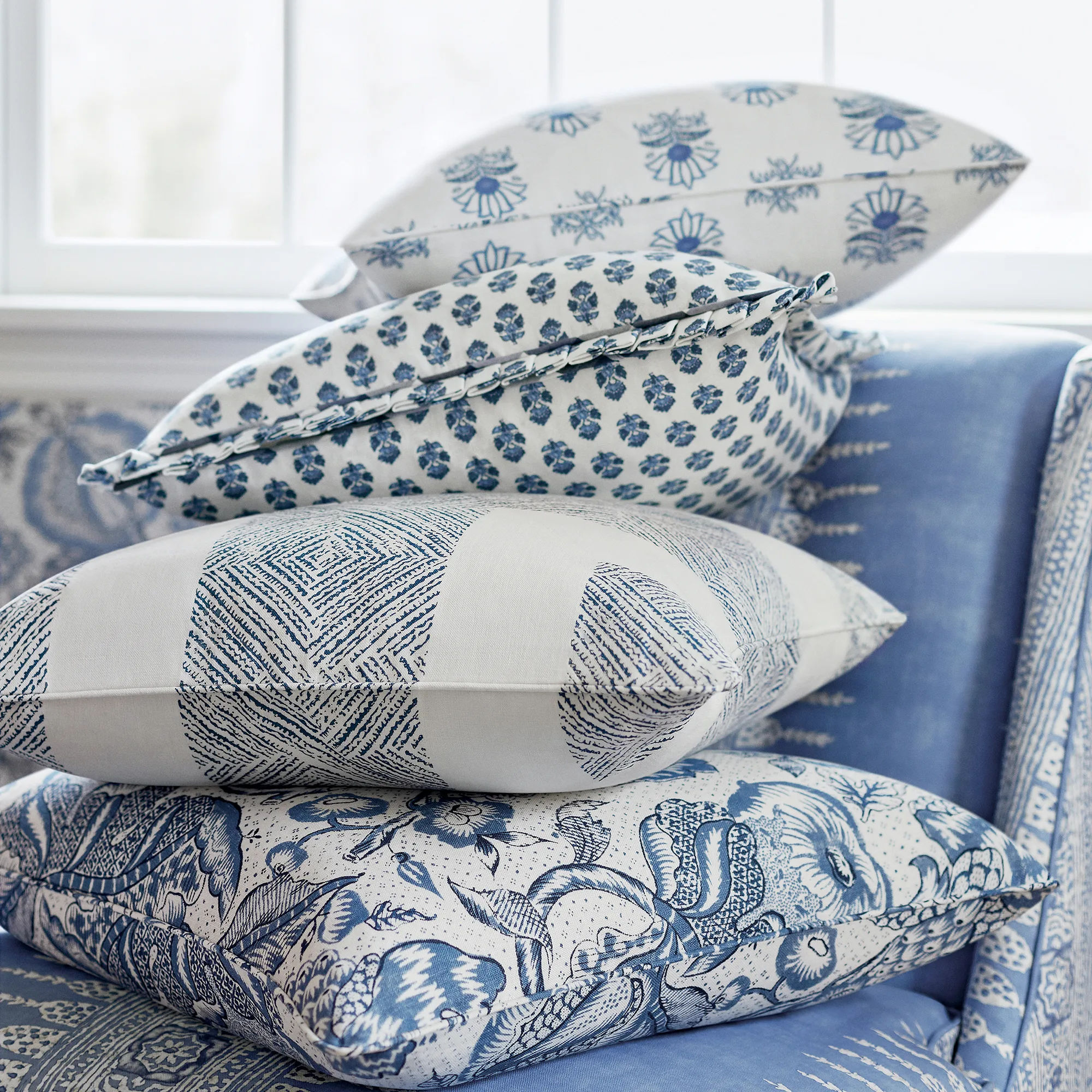 Anna French Javanese Stripe in Wedgewood Blue (AF15141)
