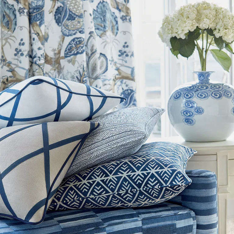 Anna French Kalamkari in Blue and White (AF78738)