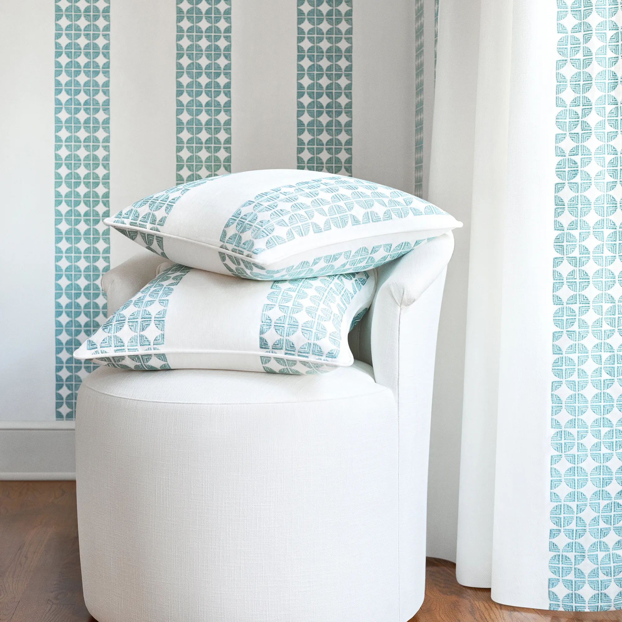 Anna French Langley Herringbone in White (AW23158)