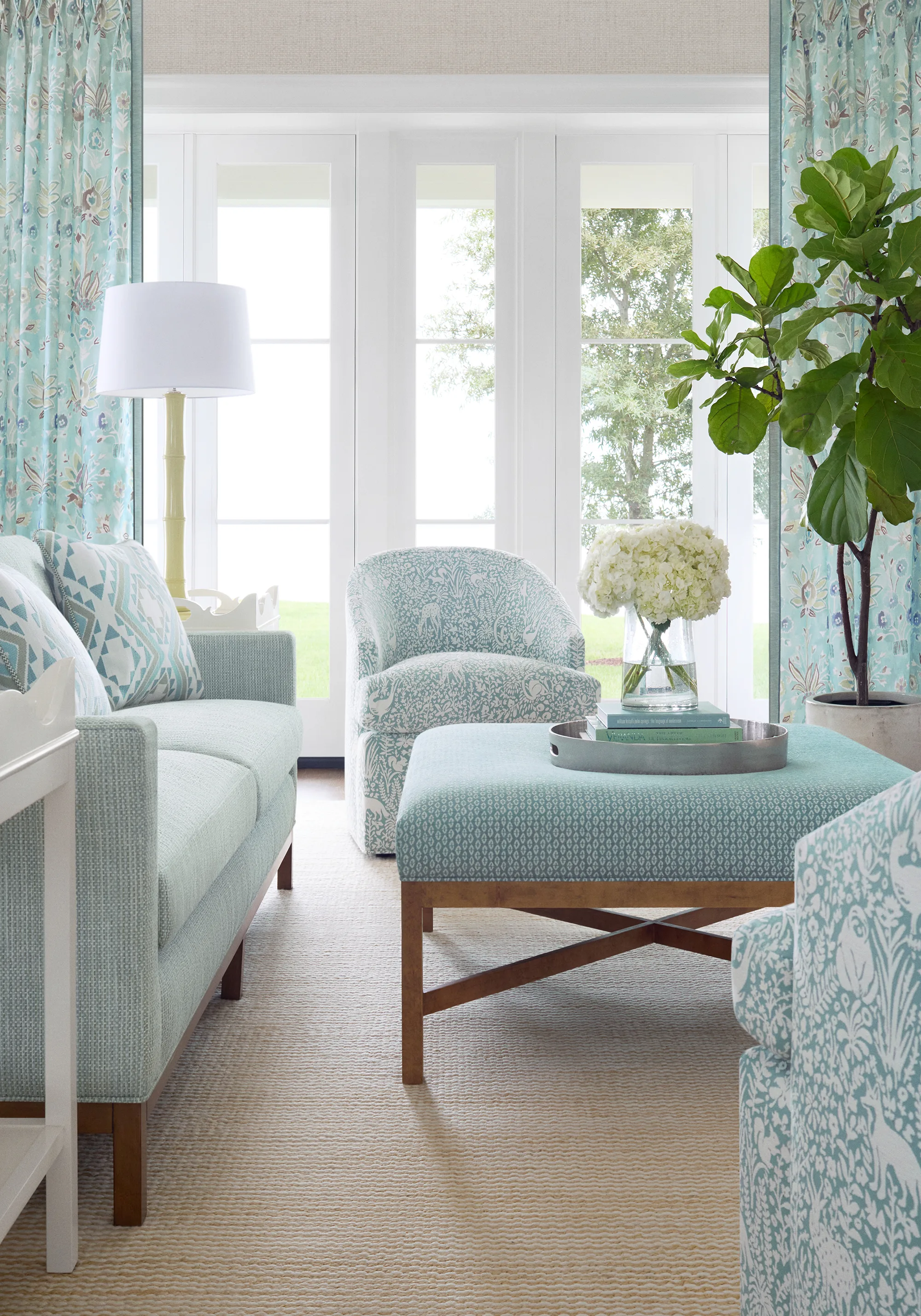 Thibaut Lilia Print in Mineral (F711117)