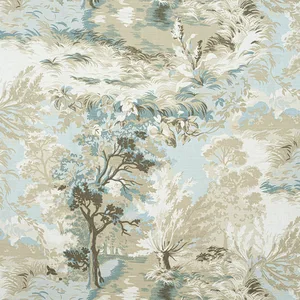 Thibaut Lincoln Toile in Beige and Spa Blue (F910865)