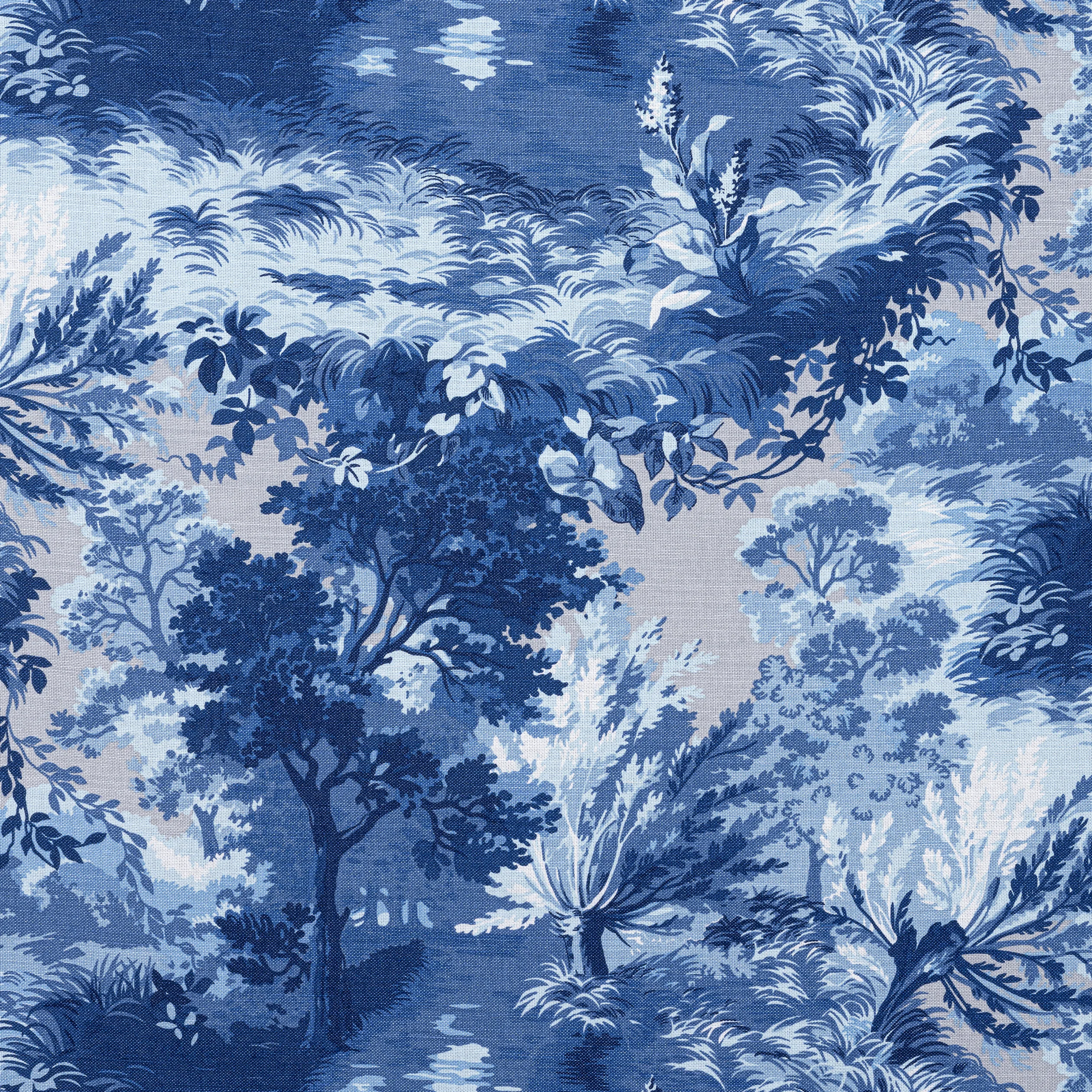 F910864 | Lincoln Toile – Blue and Flax