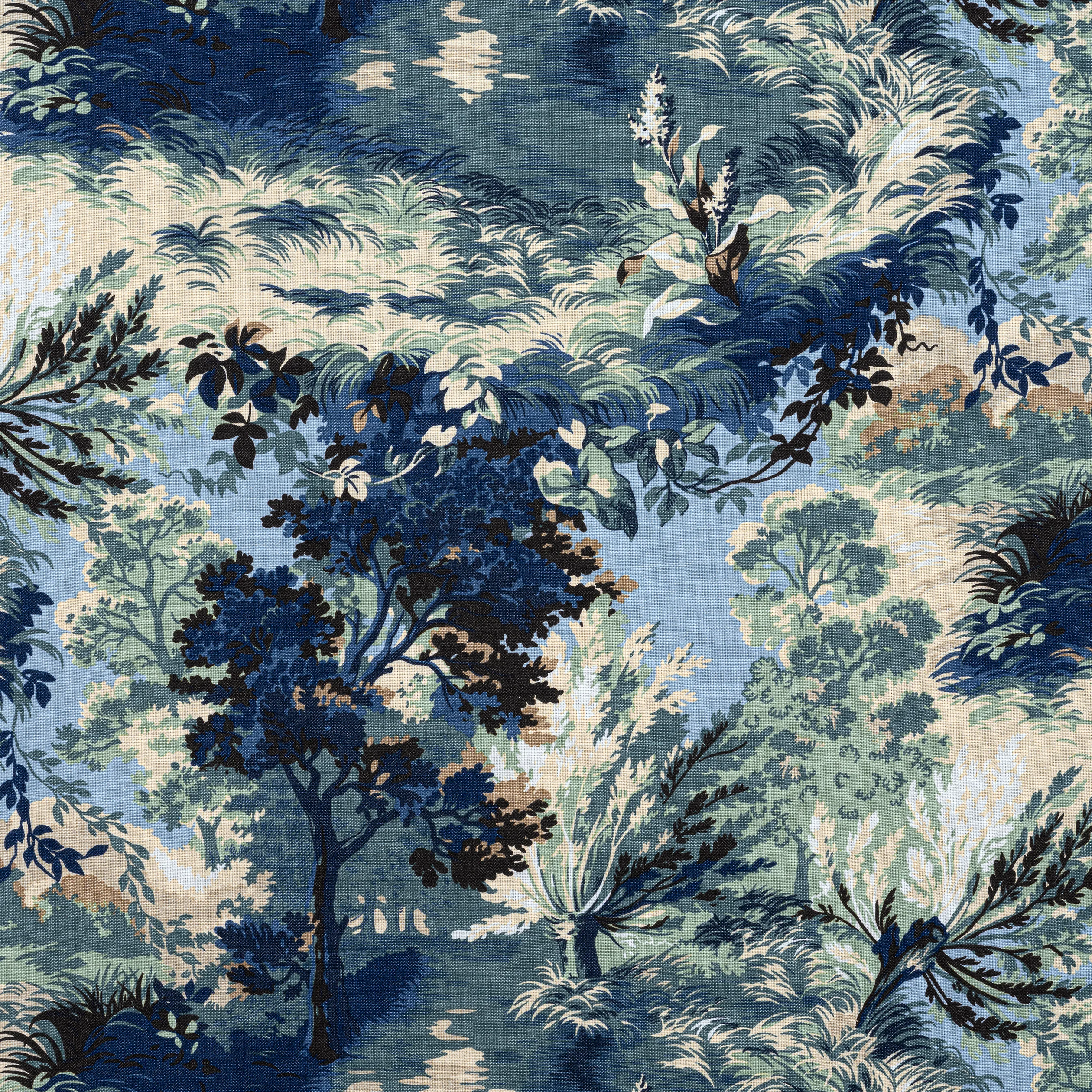 F910867 | Lincoln Toile – Navy and Teal