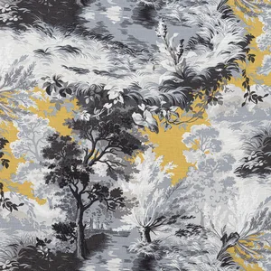 Thibaut Lincoln Toile in Yellow and Grey (F910869)
