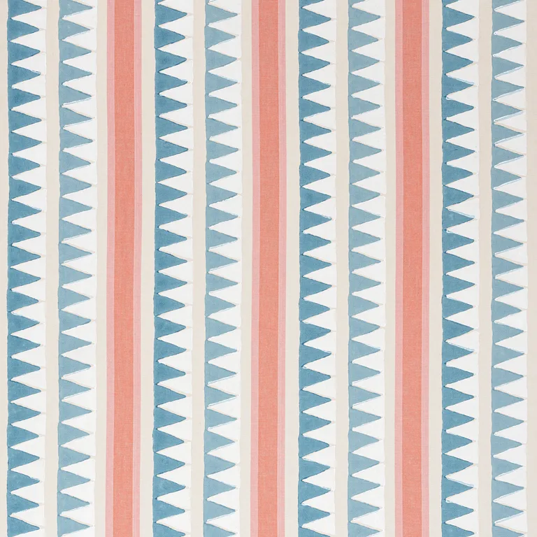 Thibaut Lomita Stripe in French Blue and Coral (F916237)
