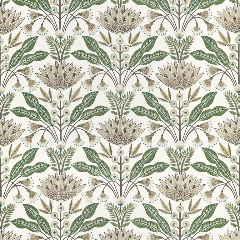 Thibaut Lotus in Green and Beige (F914610)