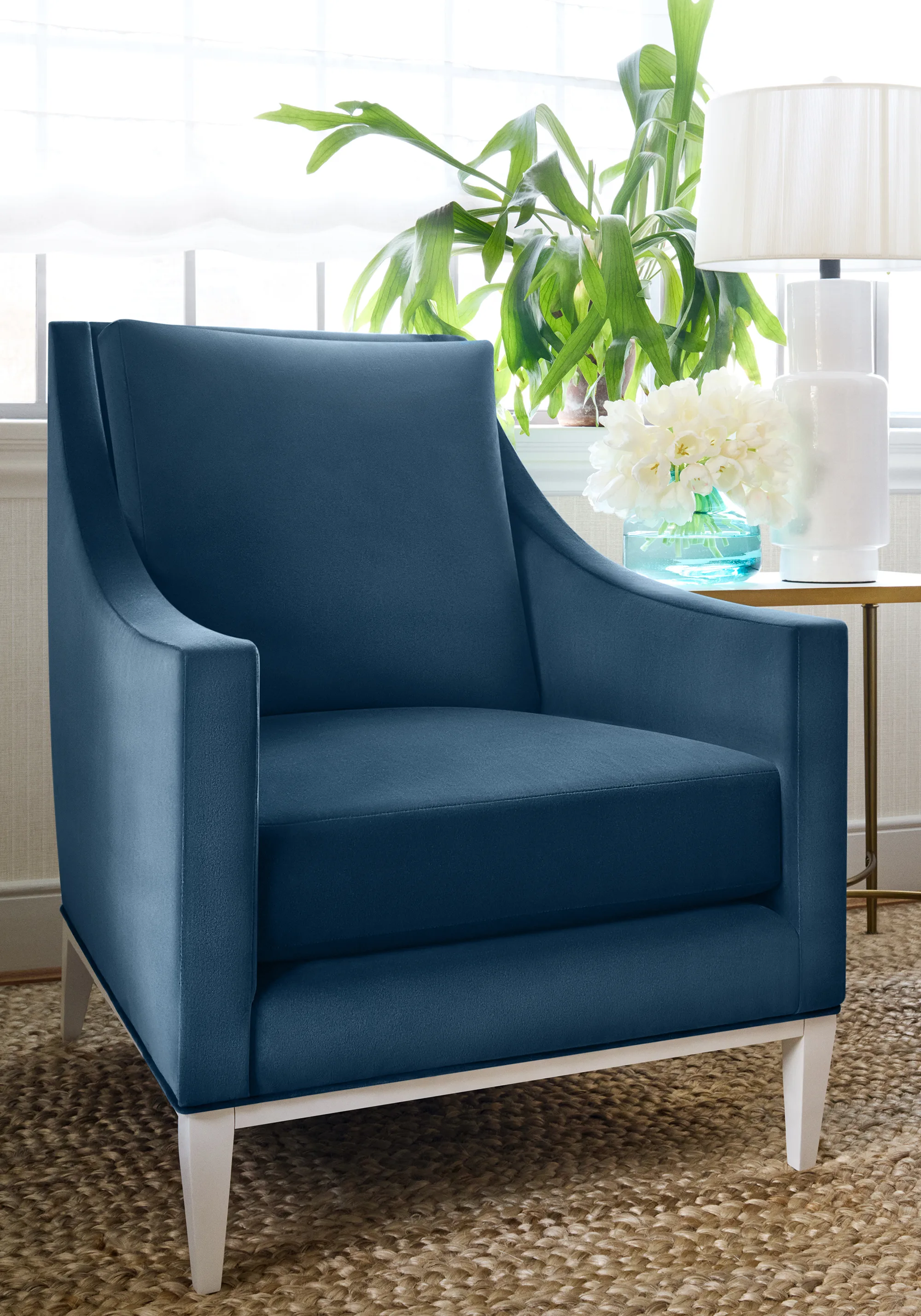 Thibaut Lyra Velvet in Denim (W8915)