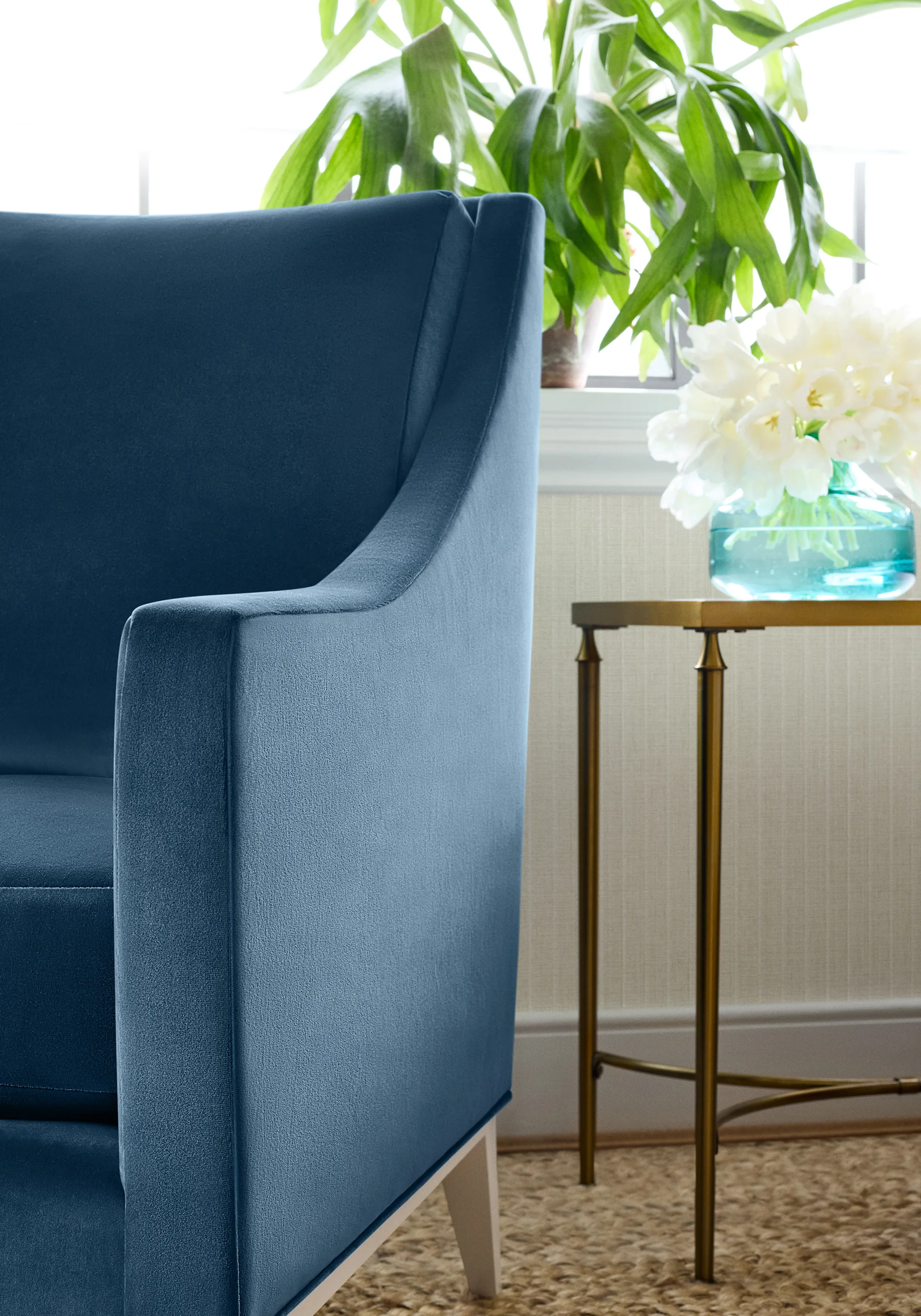Thibaut Lyra Velvet in Denim (W8915)