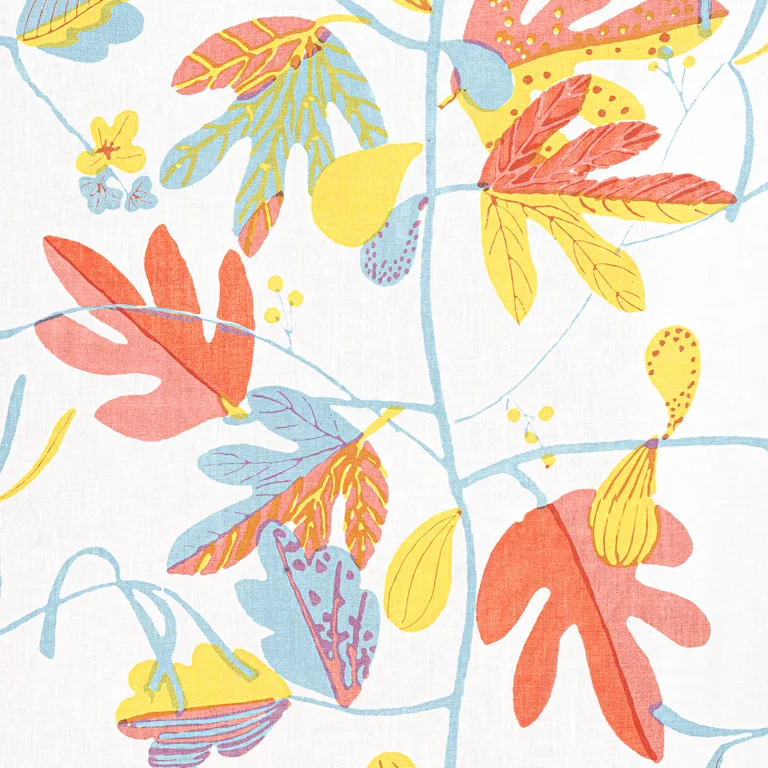 Thibaut Matisse Leaf in Coral and Yellow (F916206)