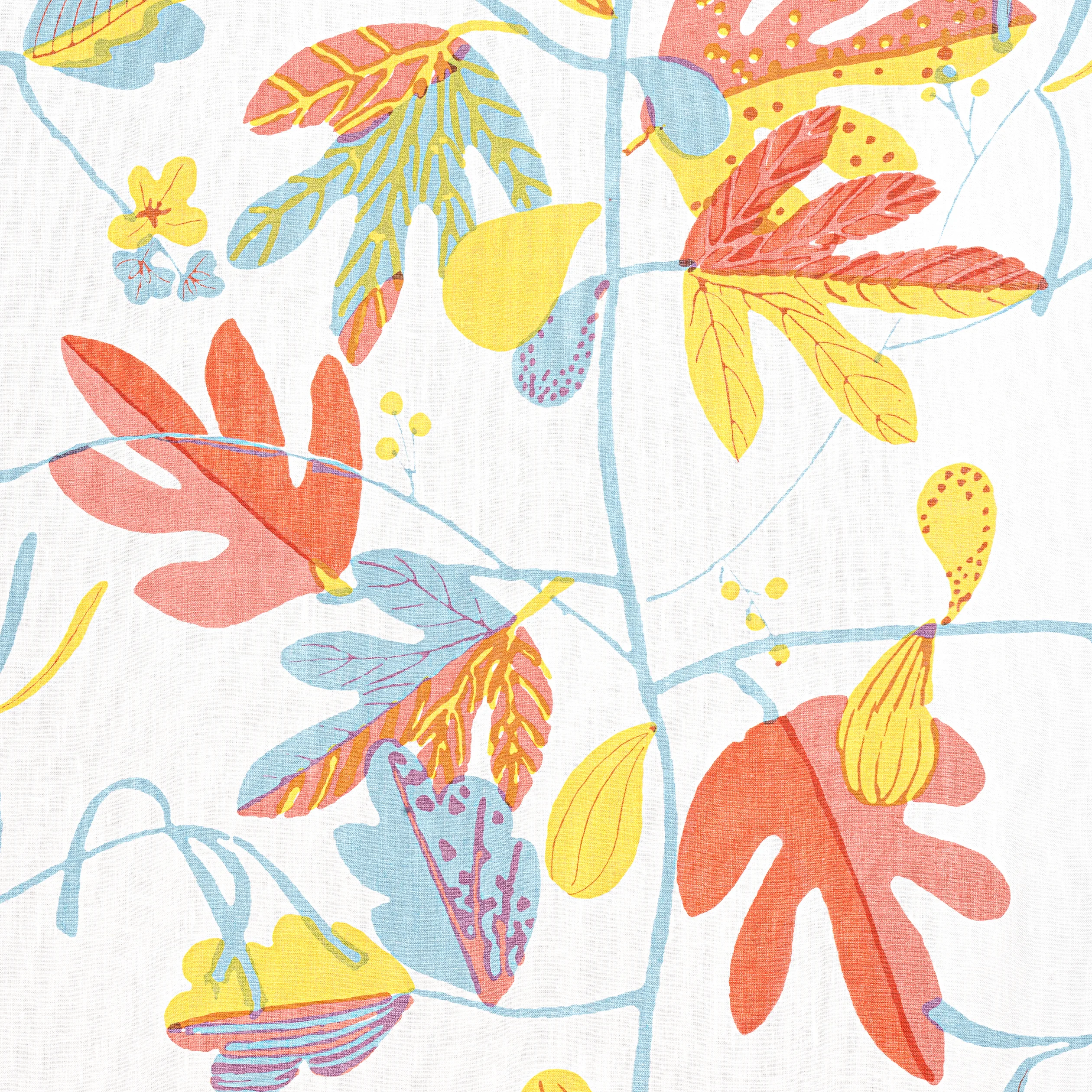 Thibaut Matisse Leaf in Coral and Yellow (F916206)