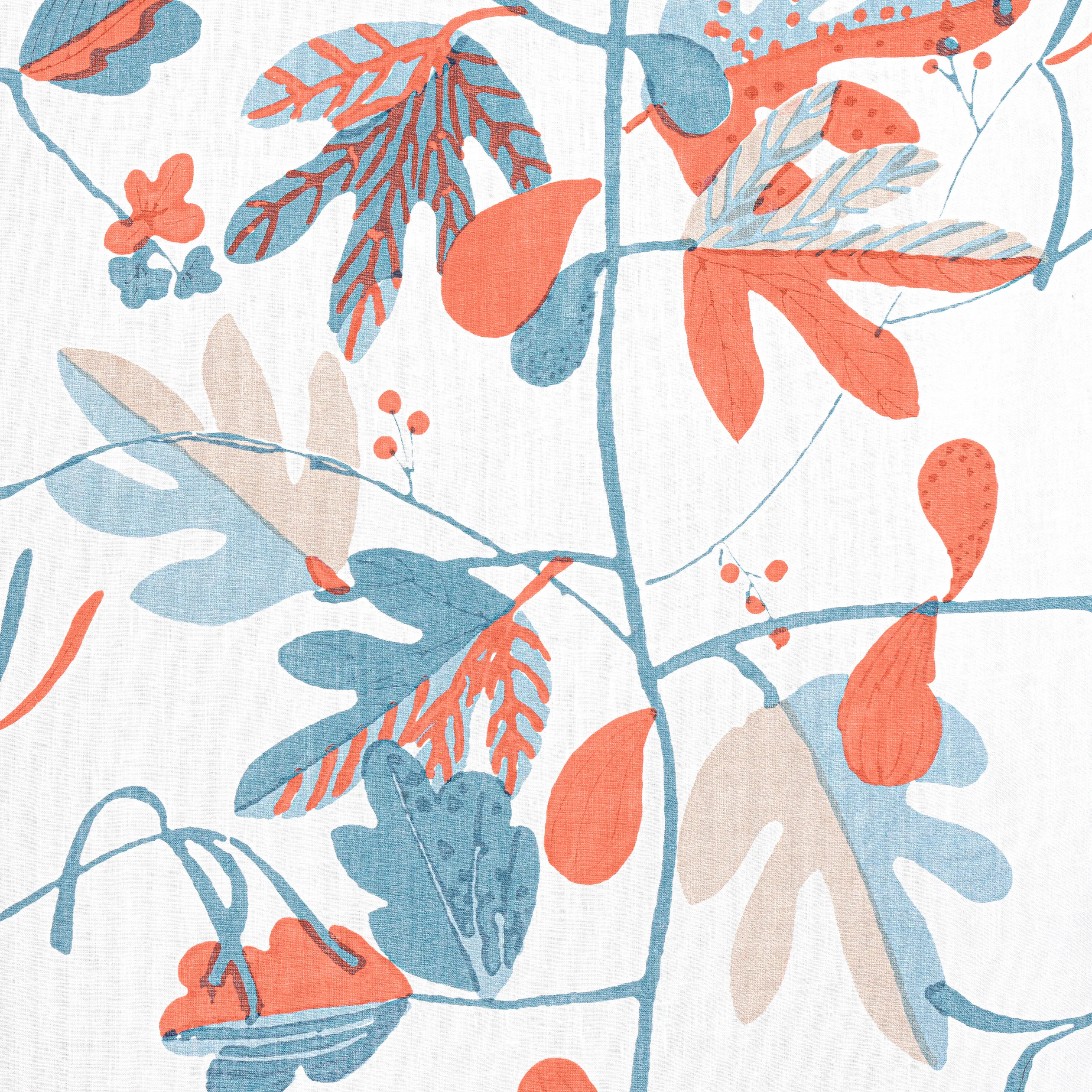 F916207 | Matisse Leaf – French Blue and Coral