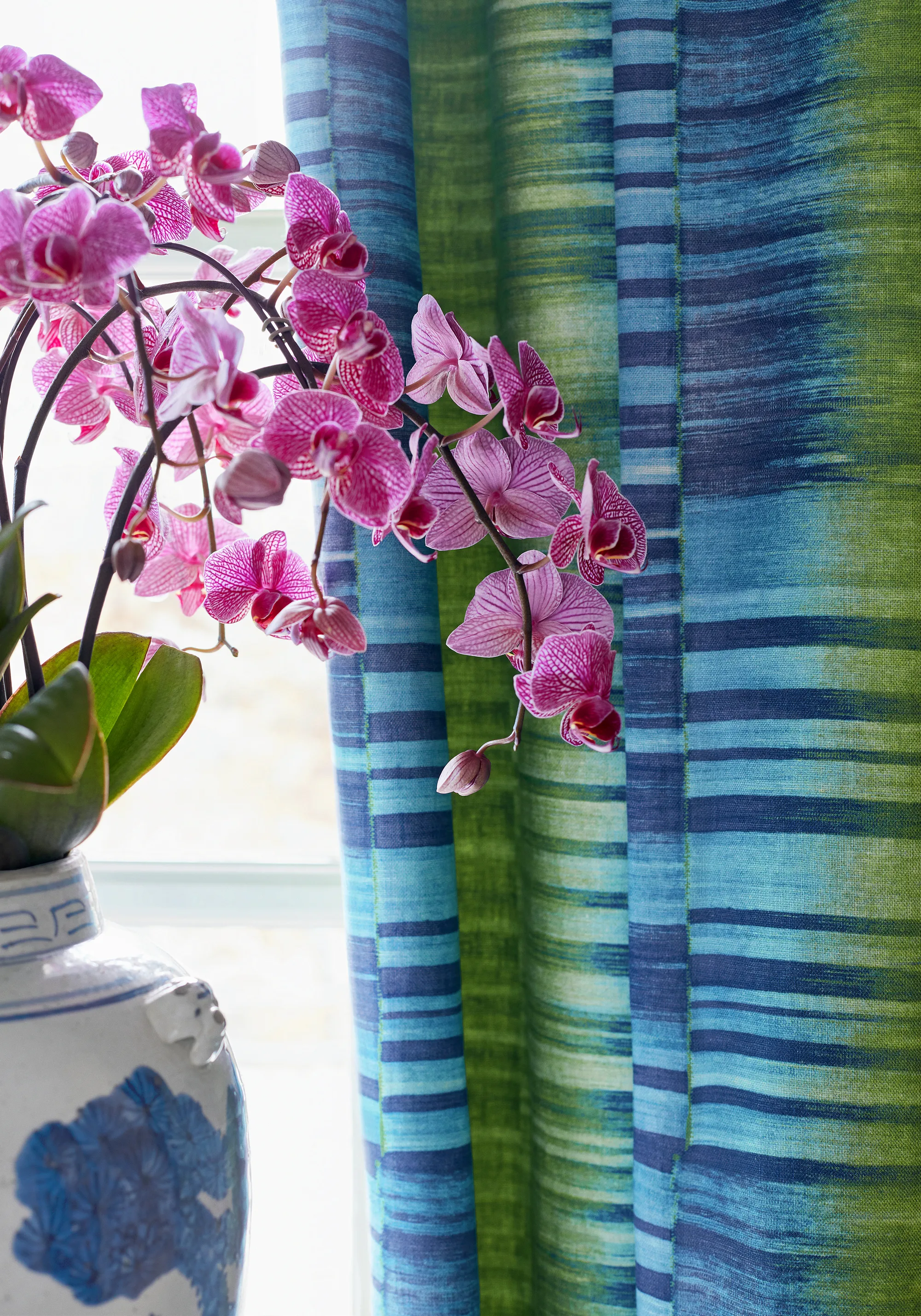 Thibaut Mekong Stripe in Green and Blue (F910091)