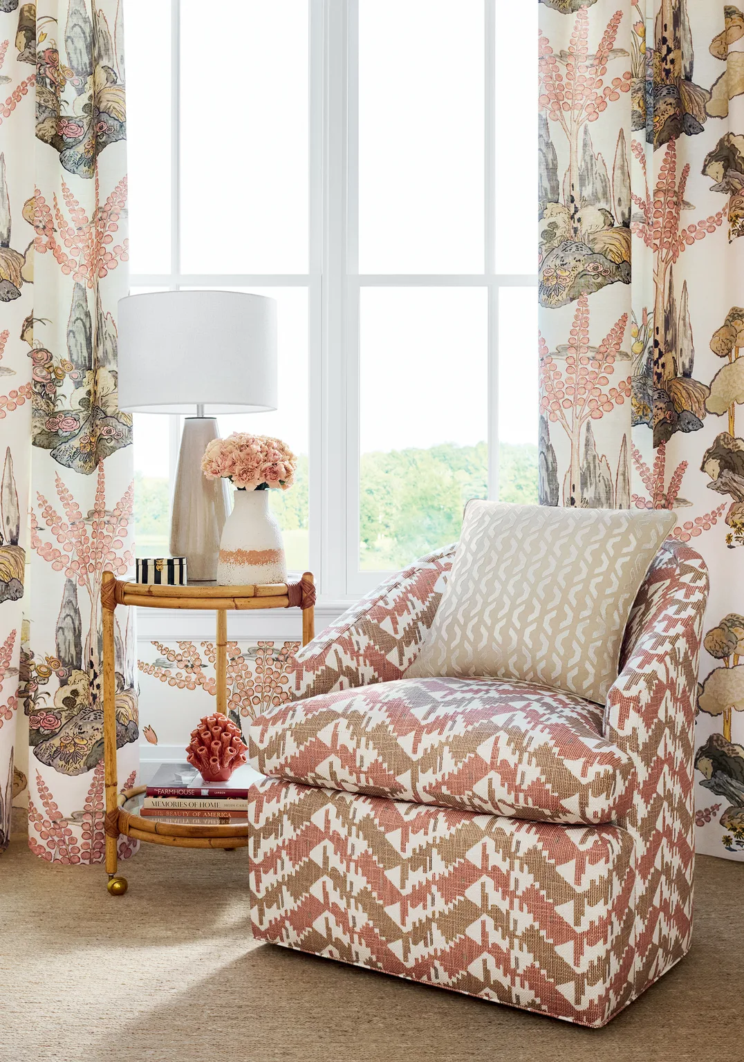 Thibaut Melrose Check in Apricot and Ginger (F945006)
