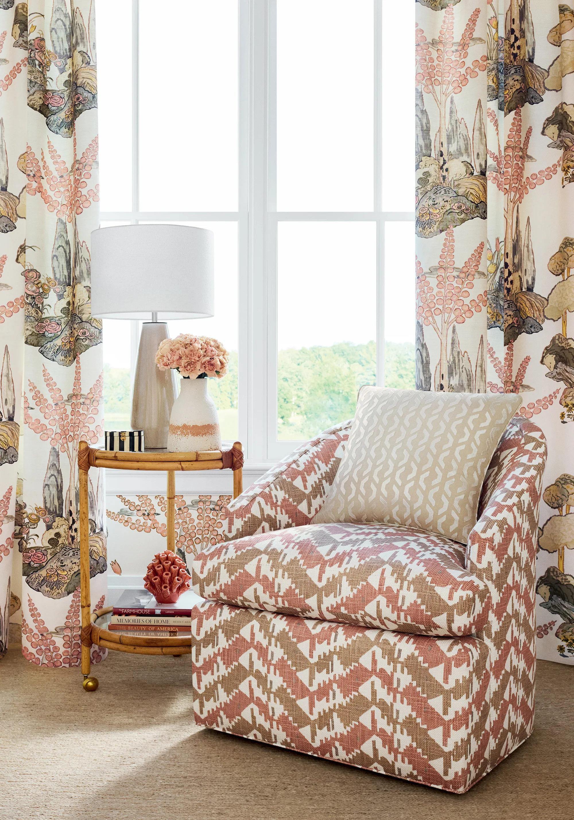 Thibaut Melrose Check in Apricot and Ginger (F945006)
