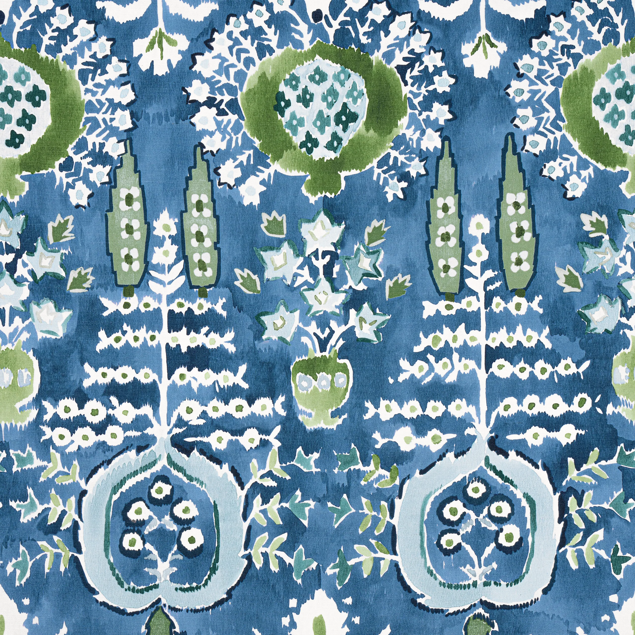 F916241 | Mendoza Suzani – Blue and Green on Navy