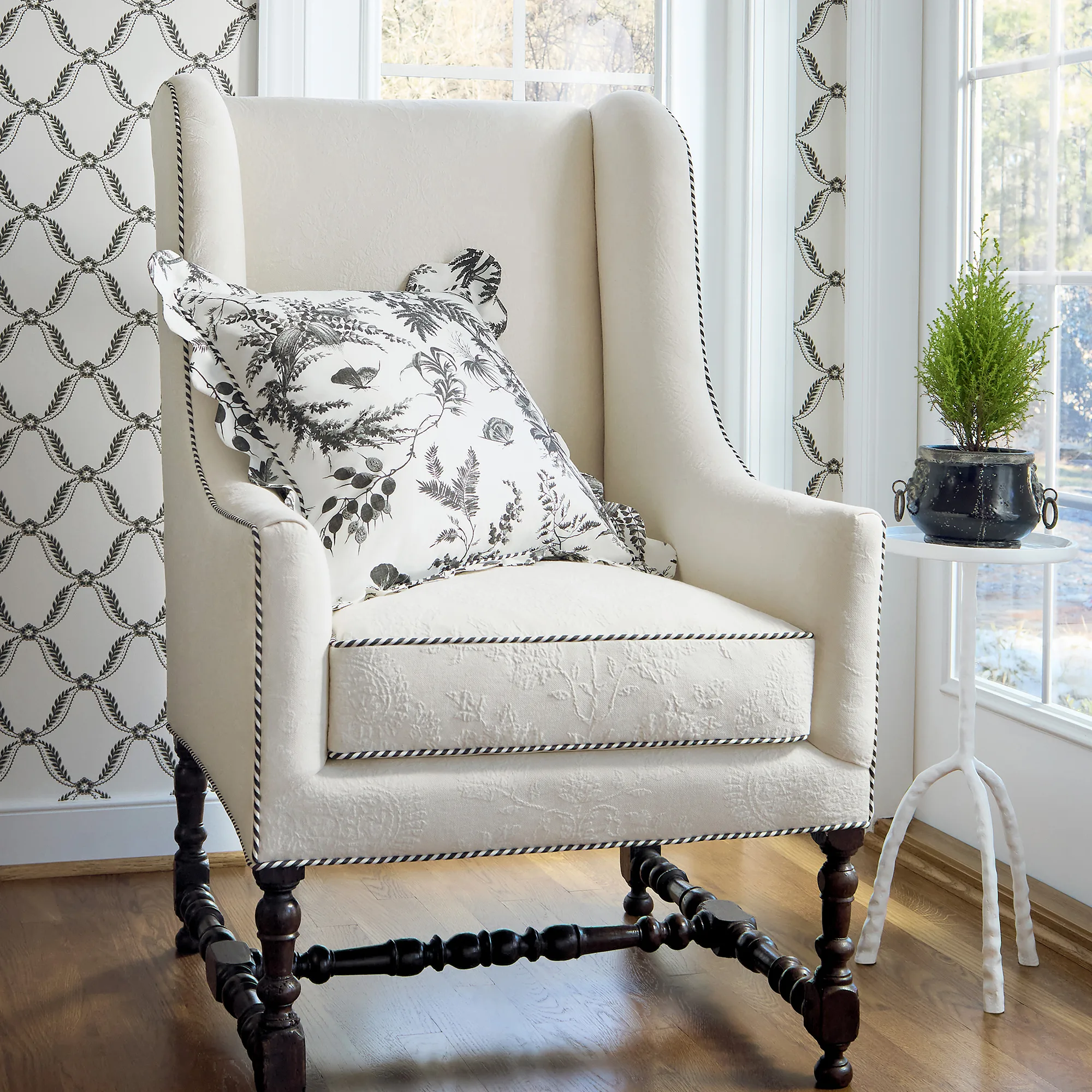 Anna French Newlands Toile in Black (AF57838)