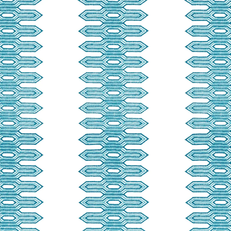 Thibaut Nola Stripe Embroidery in Aqua (W720811)