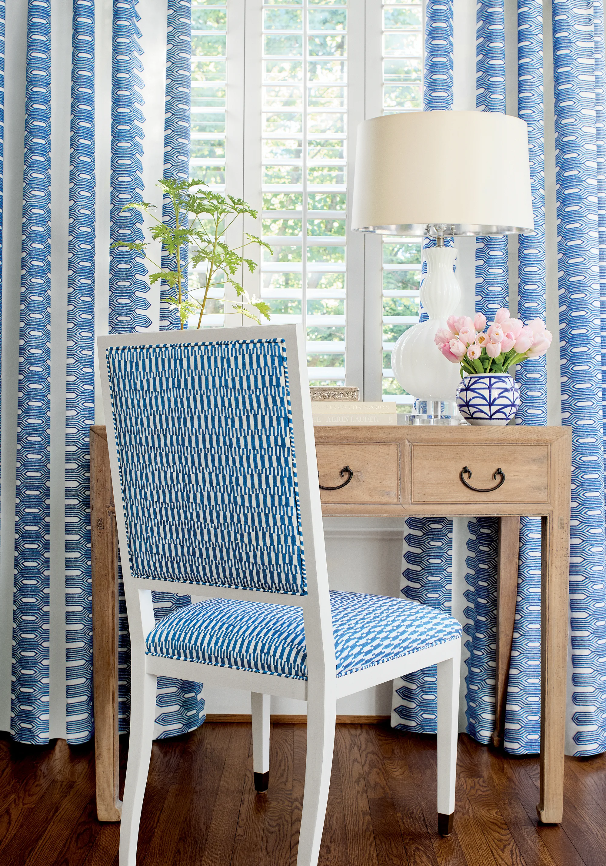 Thibaut Nola Stripe Embroidery in Navy (W720810)