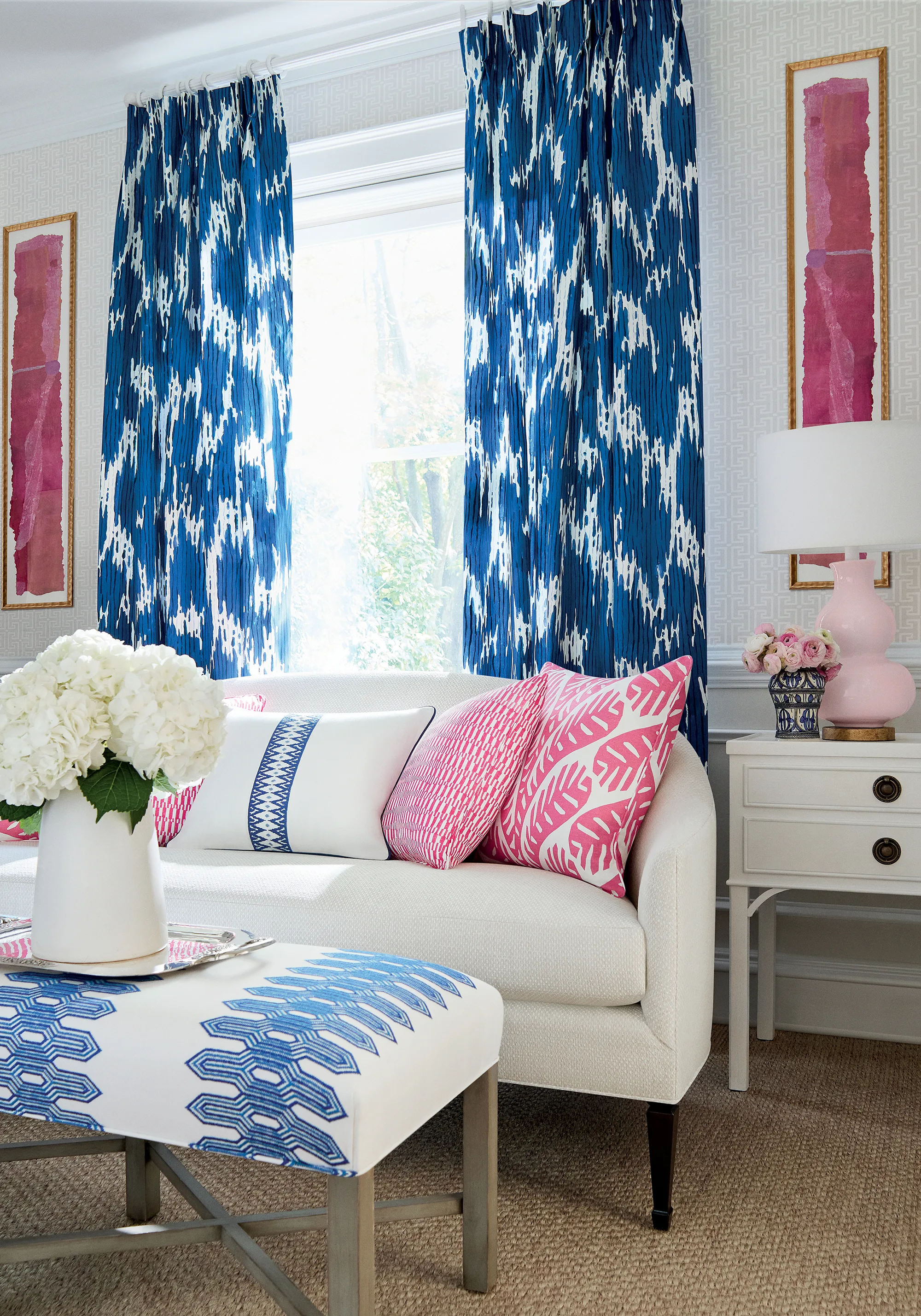 Thibaut Nola Stripe Embroidery in Navy (W720810)