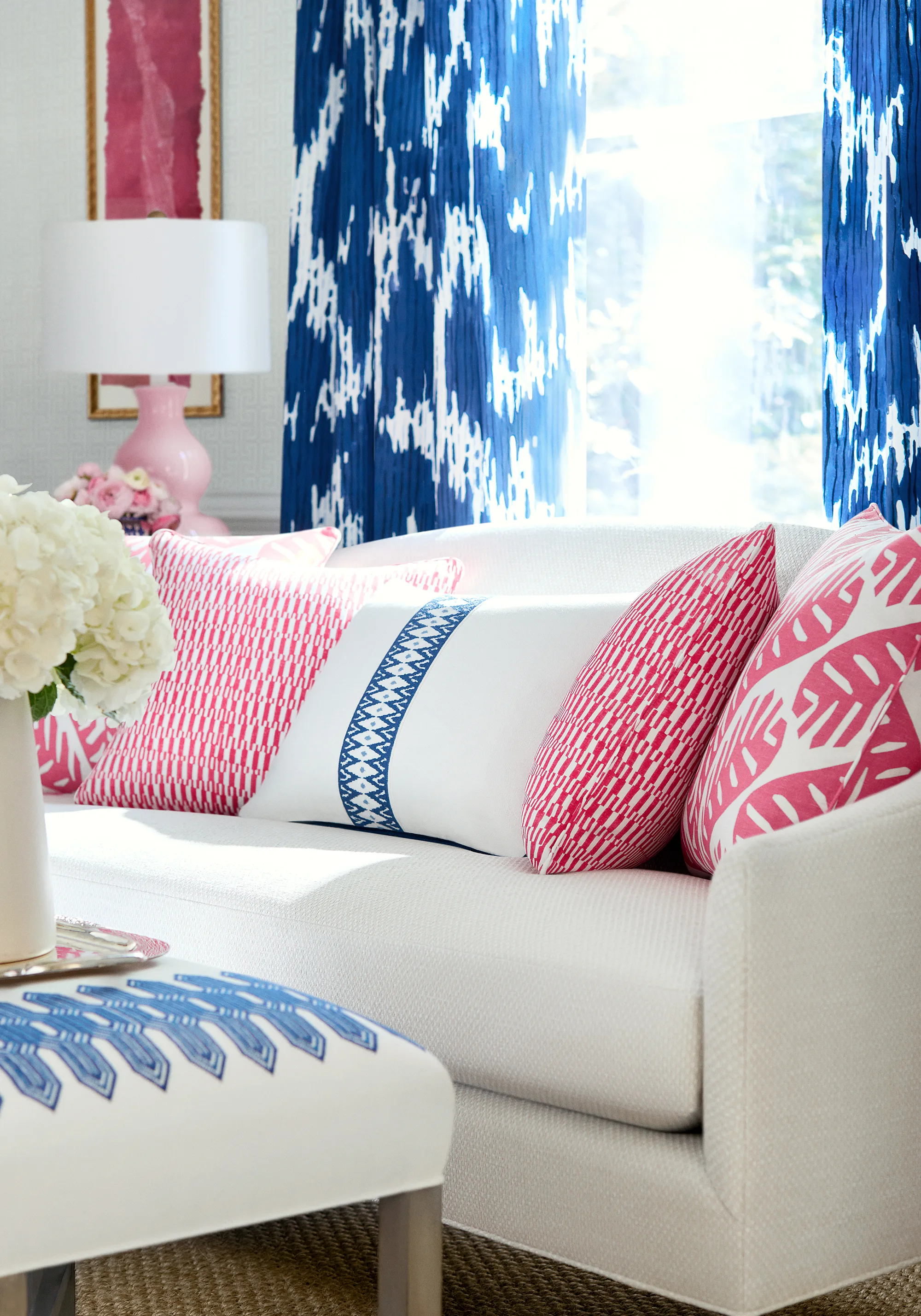 Thibaut Nola Stripe Embroidery in Navy (W720810)