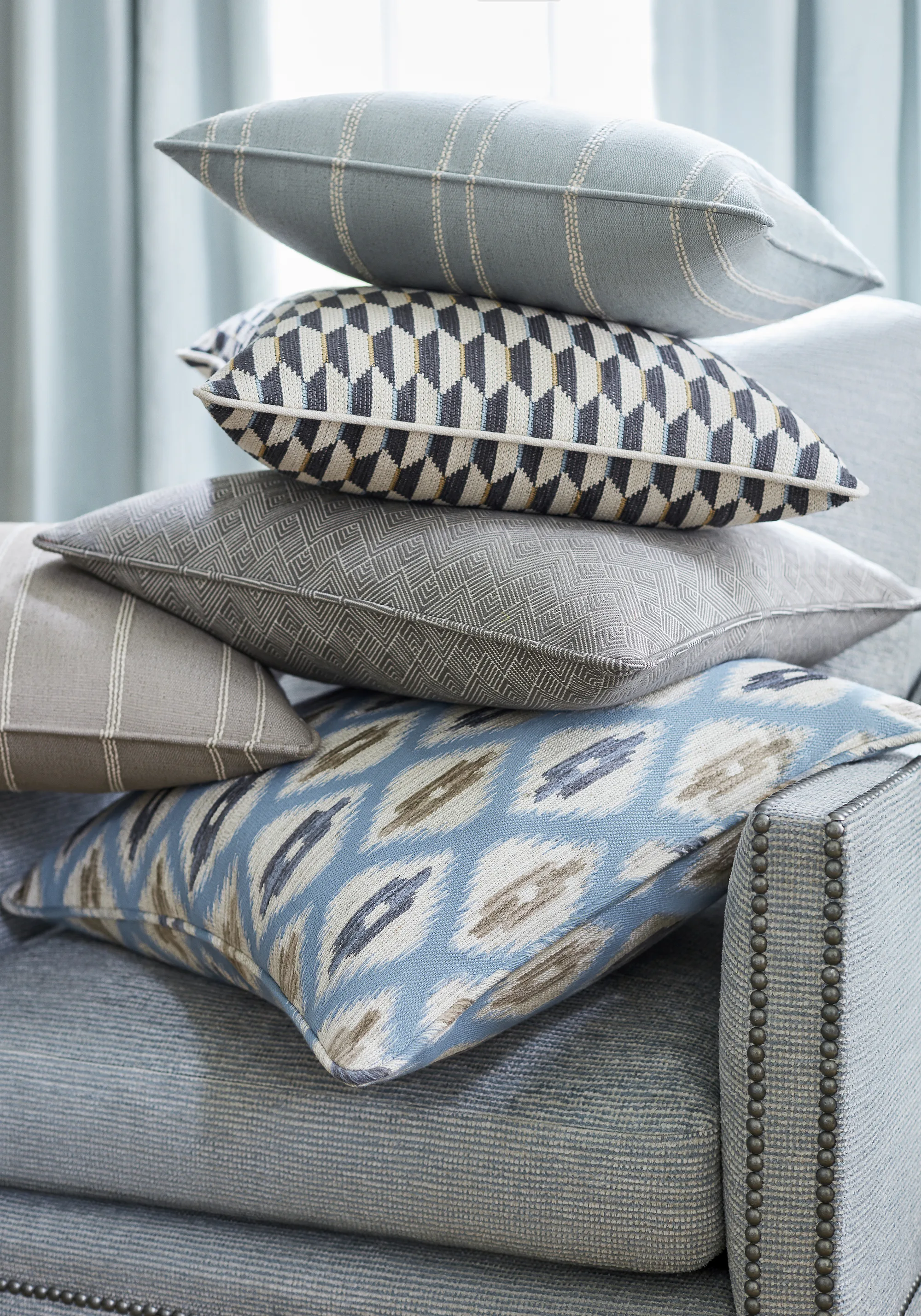 Thibaut Nolan Stripe in Grey (W73311)